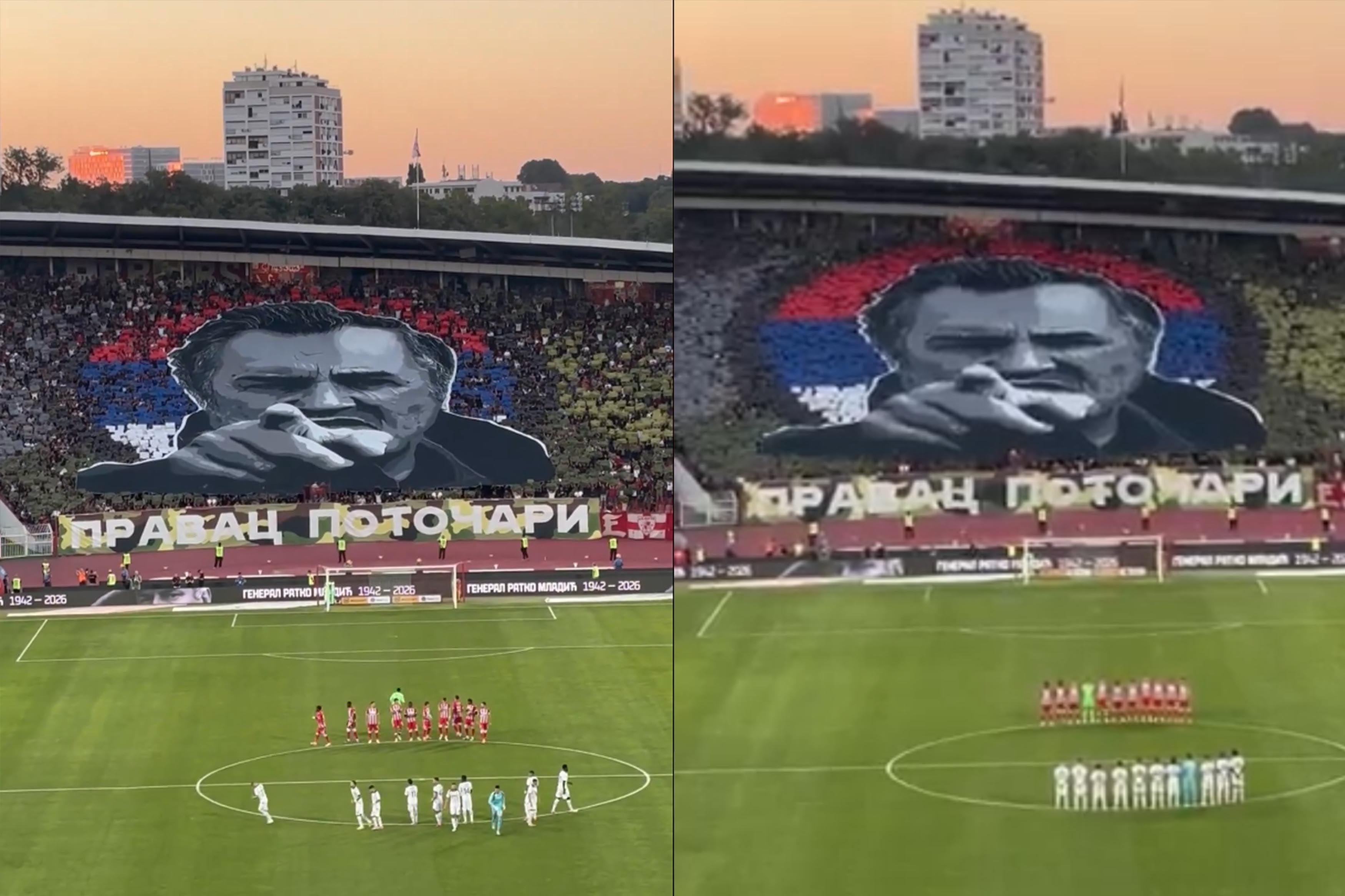 Trabzonspor'un rakibinden skandal hareket! Savaş suçlusunu koreografi ile andılar
